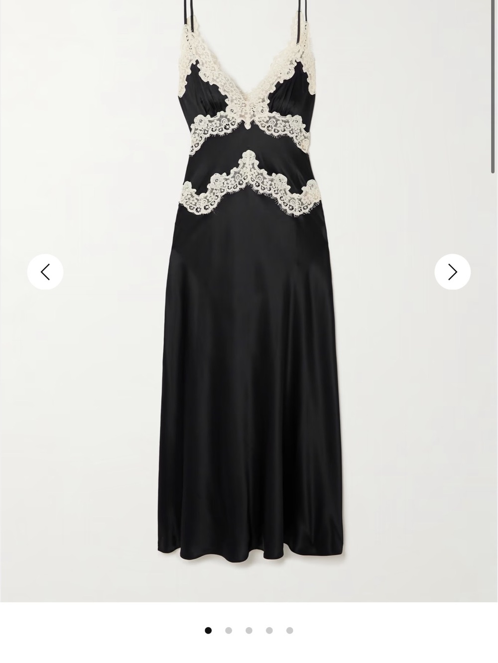Doen Navy Slip Dress with Cream Lace Trim